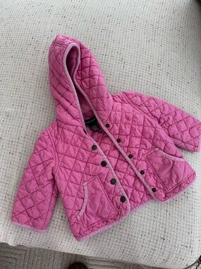 Ralph Lauren quilted pink baby hooded jacket